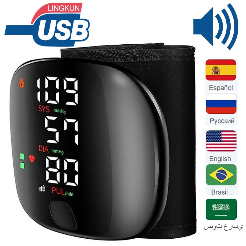 LED Rechargeable Wrist BP Monitor