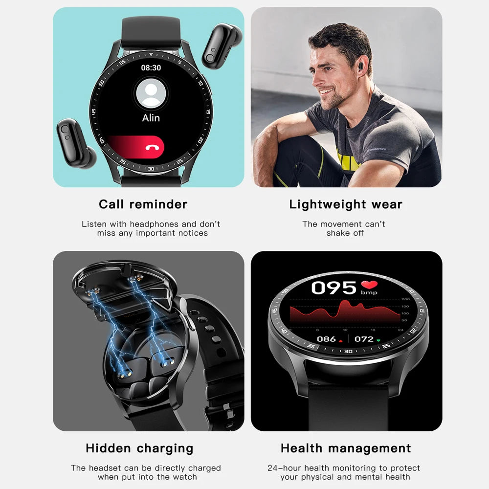 GEJIAN X7 Headset Smart Watch TWS Wireless Bluetooth Dual Headset & Smartwatch