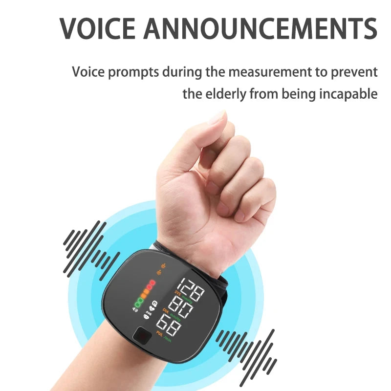 Wrist Blood Pressure Monitor – LED Display, Fast Measurement