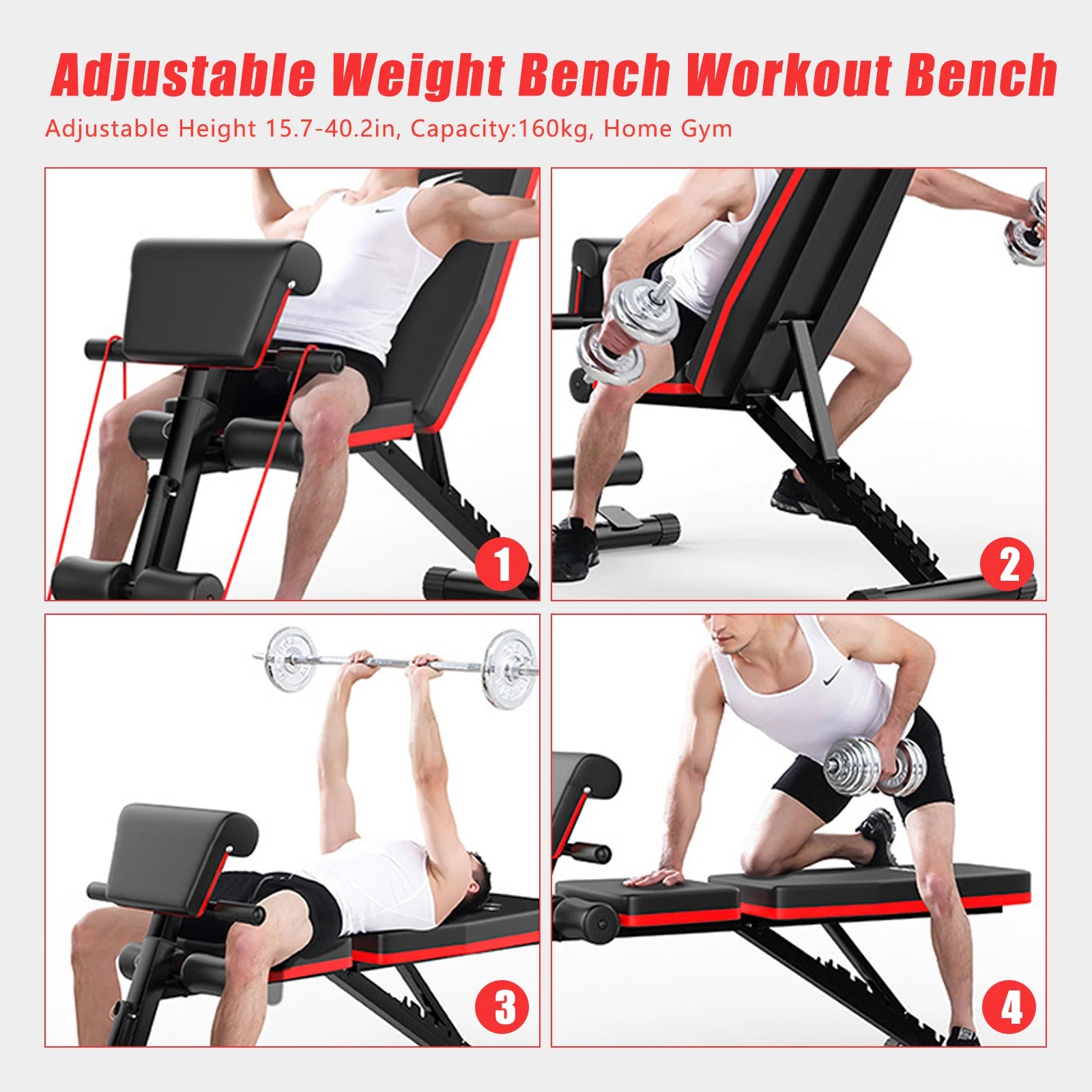 Foldable Adjustable Weight Bench